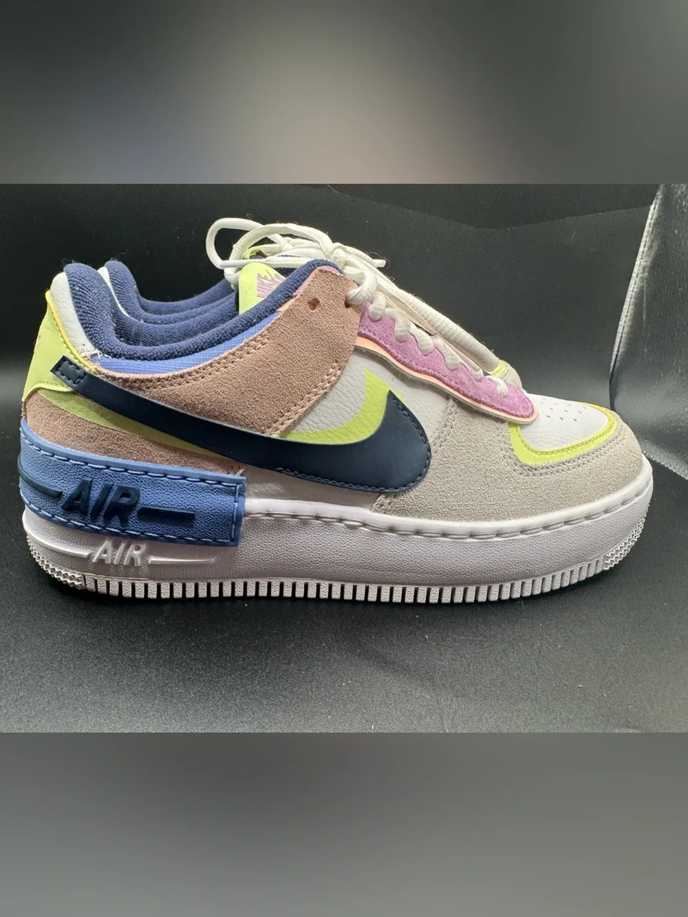 Nike Air Force 1 Shadow Spruce Aura Barely Volt Multi Color sneakers women’s 7.5